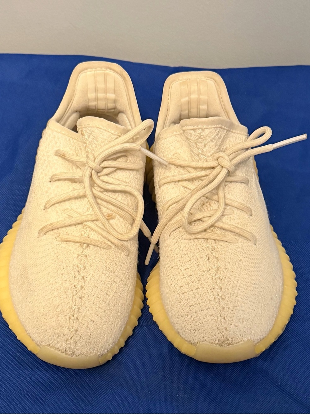 YEEZY Cream Knit Sneakers with gum Sole